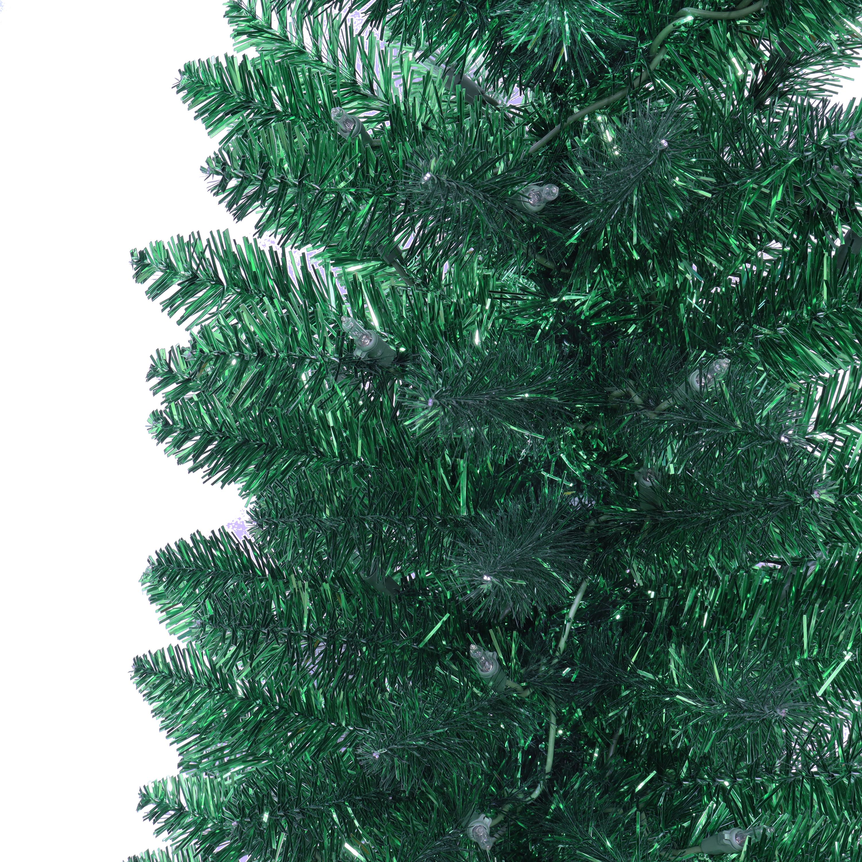 6ft Pre-Lit Green Tinsel Tree